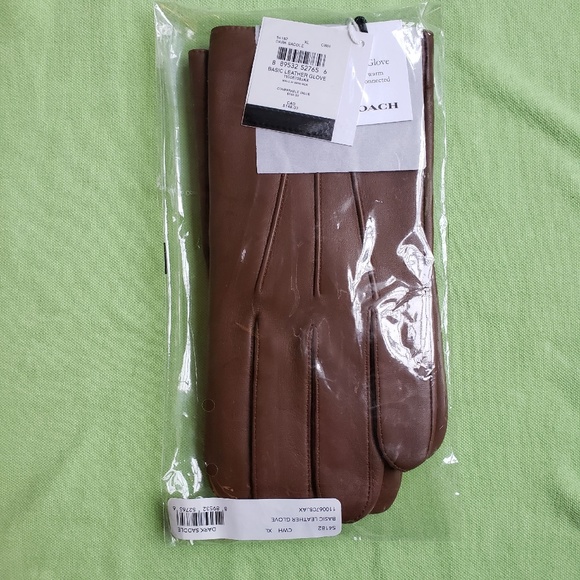 COACH MEN'S LEATHER GLOVES:NWT DARK SADDLE XL 54182 - Picture 10 of 10